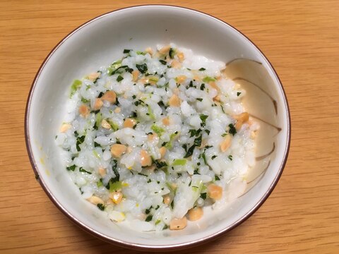 【離乳食】納豆と小松菜入りごはん